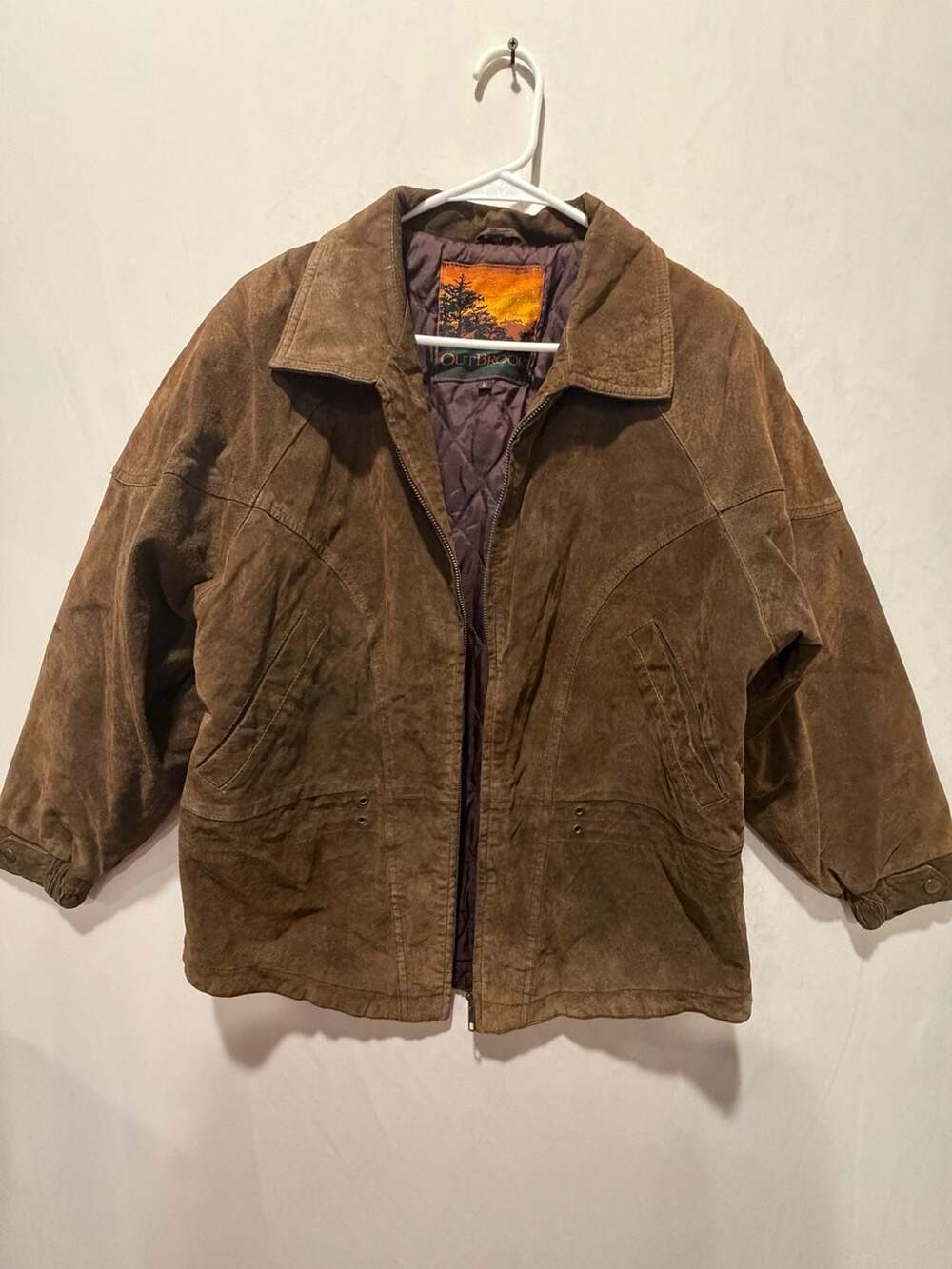 Vintage OutBrook Women's Brown leather Bomber Jacket, Size M